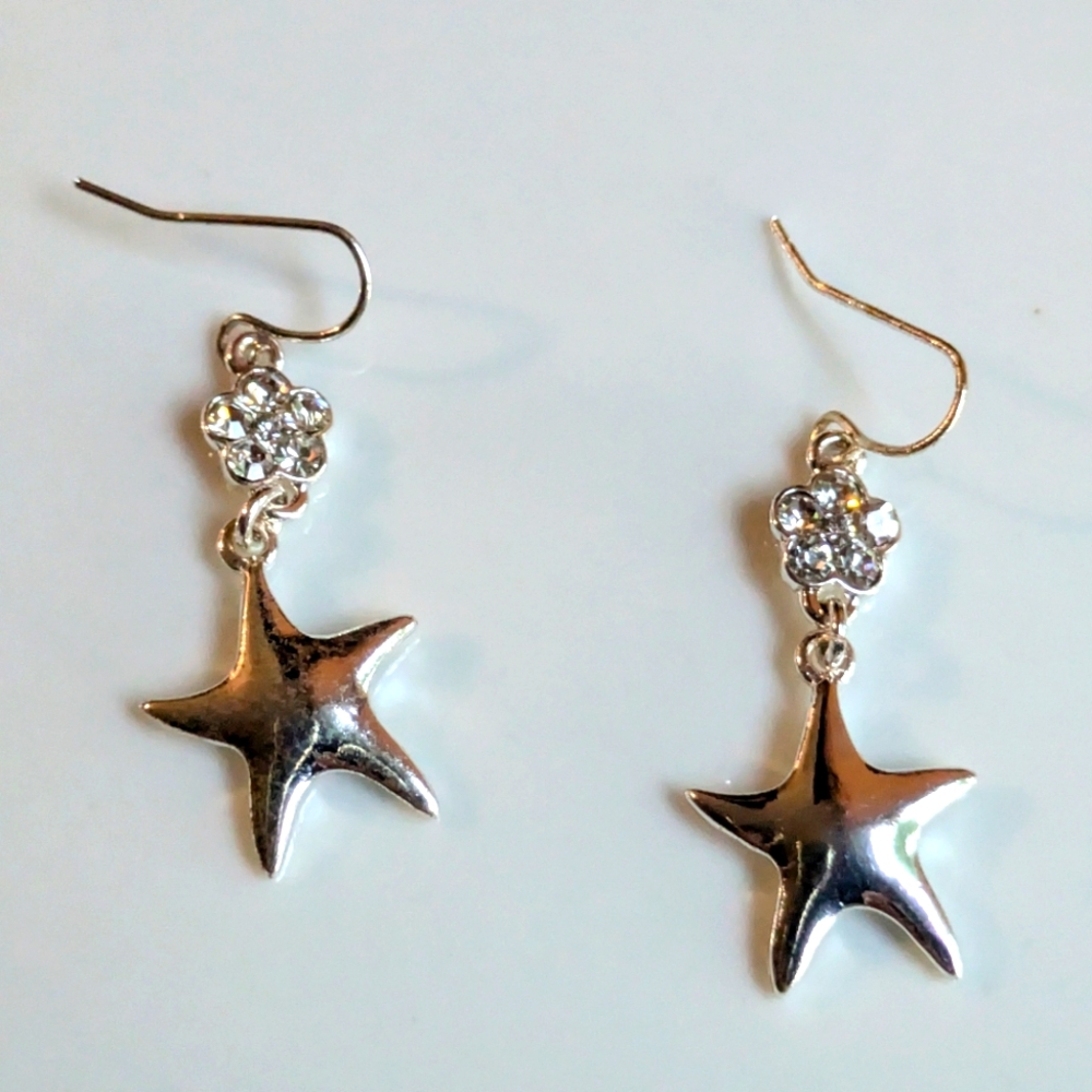 Earrings With Stars & Crystals.